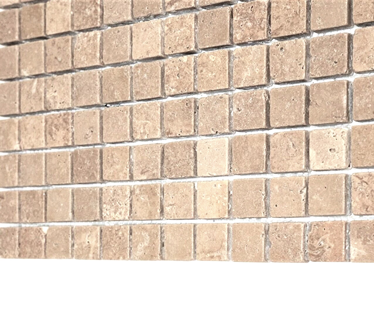 1X1 Walnut Tumbled Rounded Edge Travertine Wall Mosaic Tile Backsplash Bath