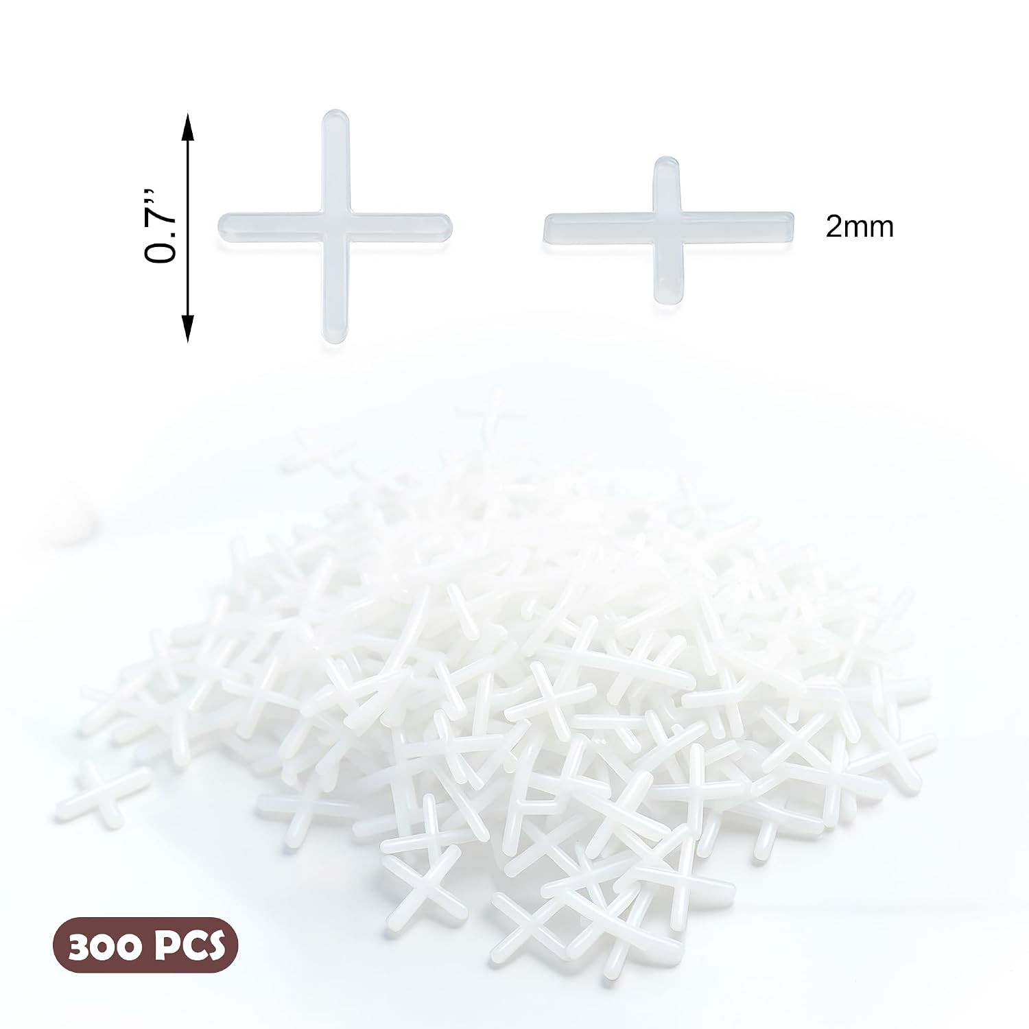 Plastic Tile Spacers 2mm Cross Shape Floor Wall Tiling Leveling Locator 300pc