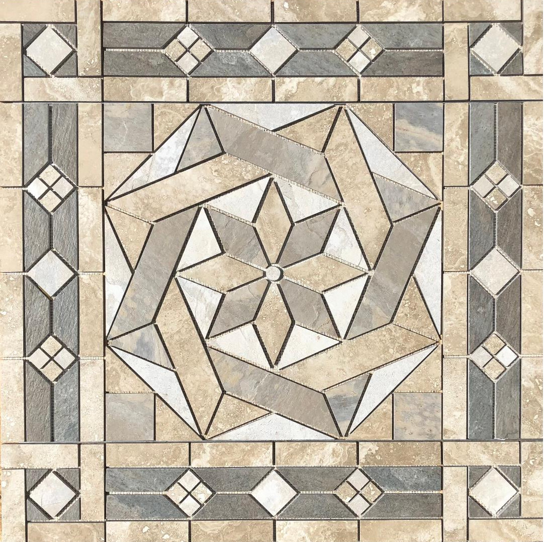 36″ x 36″ Tile Medallion Mosaic – Happy Floors Cipriani tile series