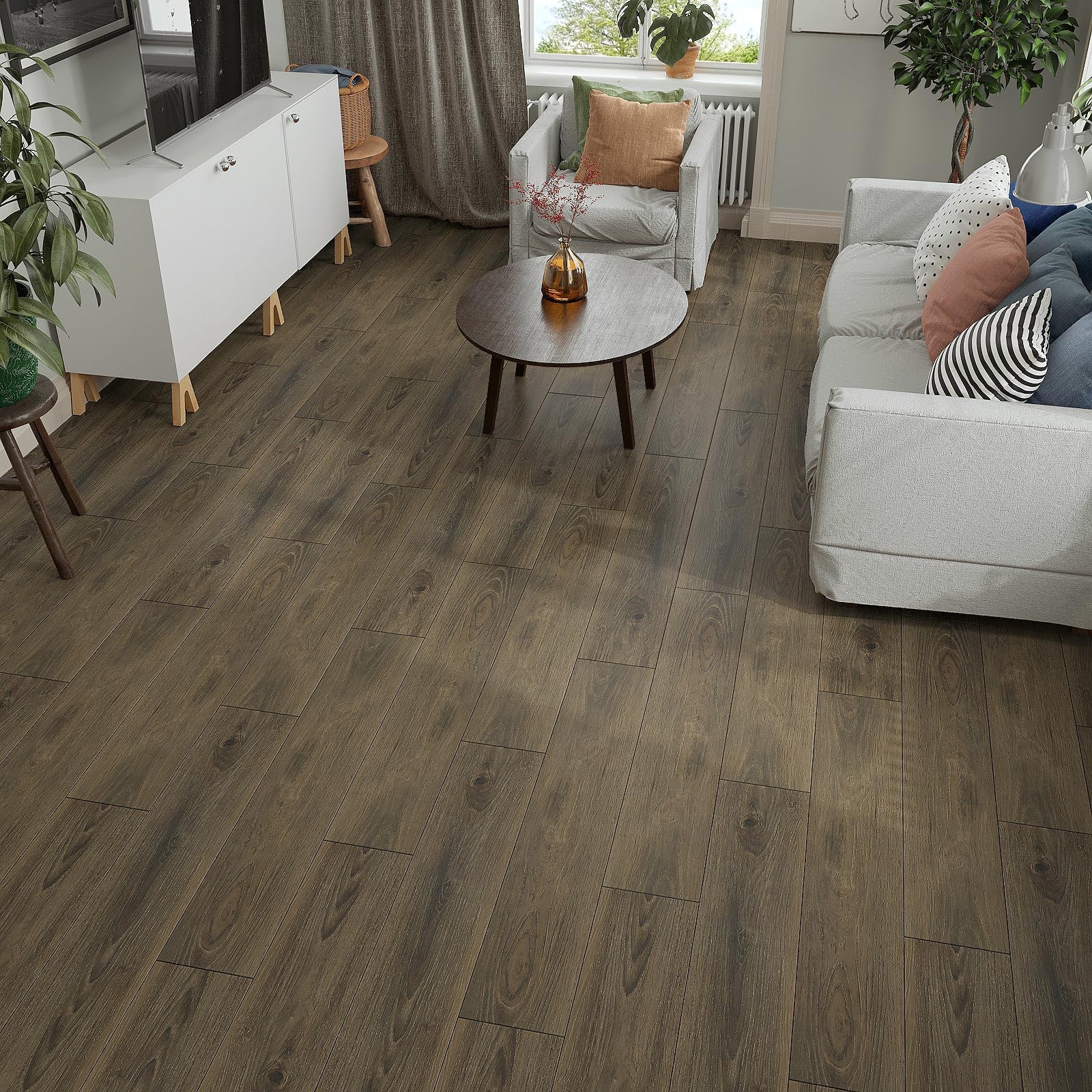 36”x6” 20 Pcs Natural Brown Wood Peel and Stick Flooring Planks Waterproof …