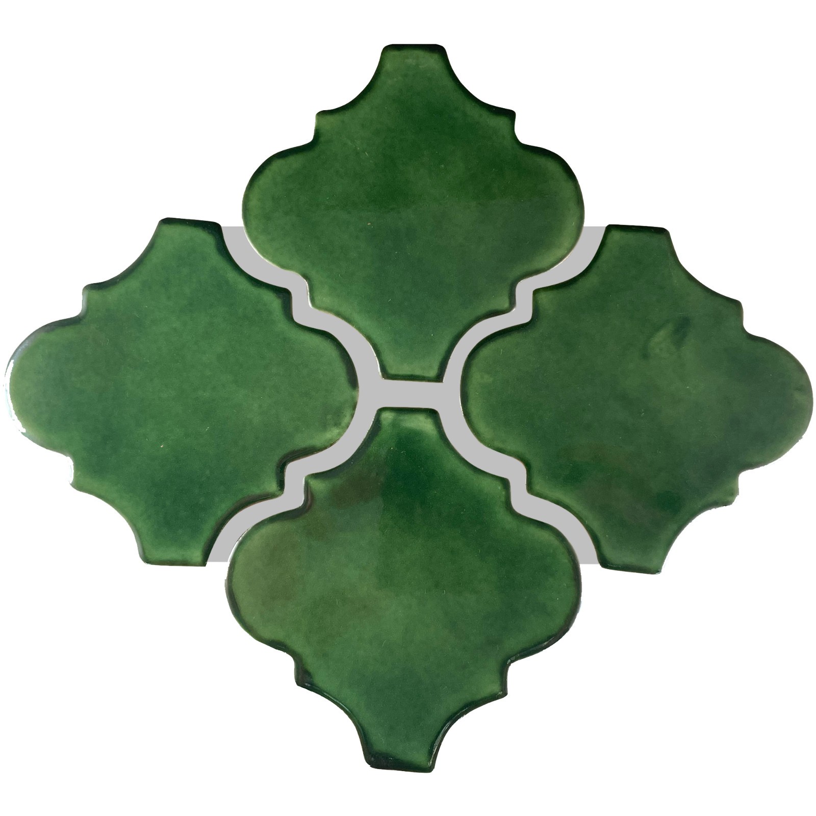 4×4 9 pcs Lantern Green Mexican Arabesque Clay Tile Handmade Talavera Backsplash