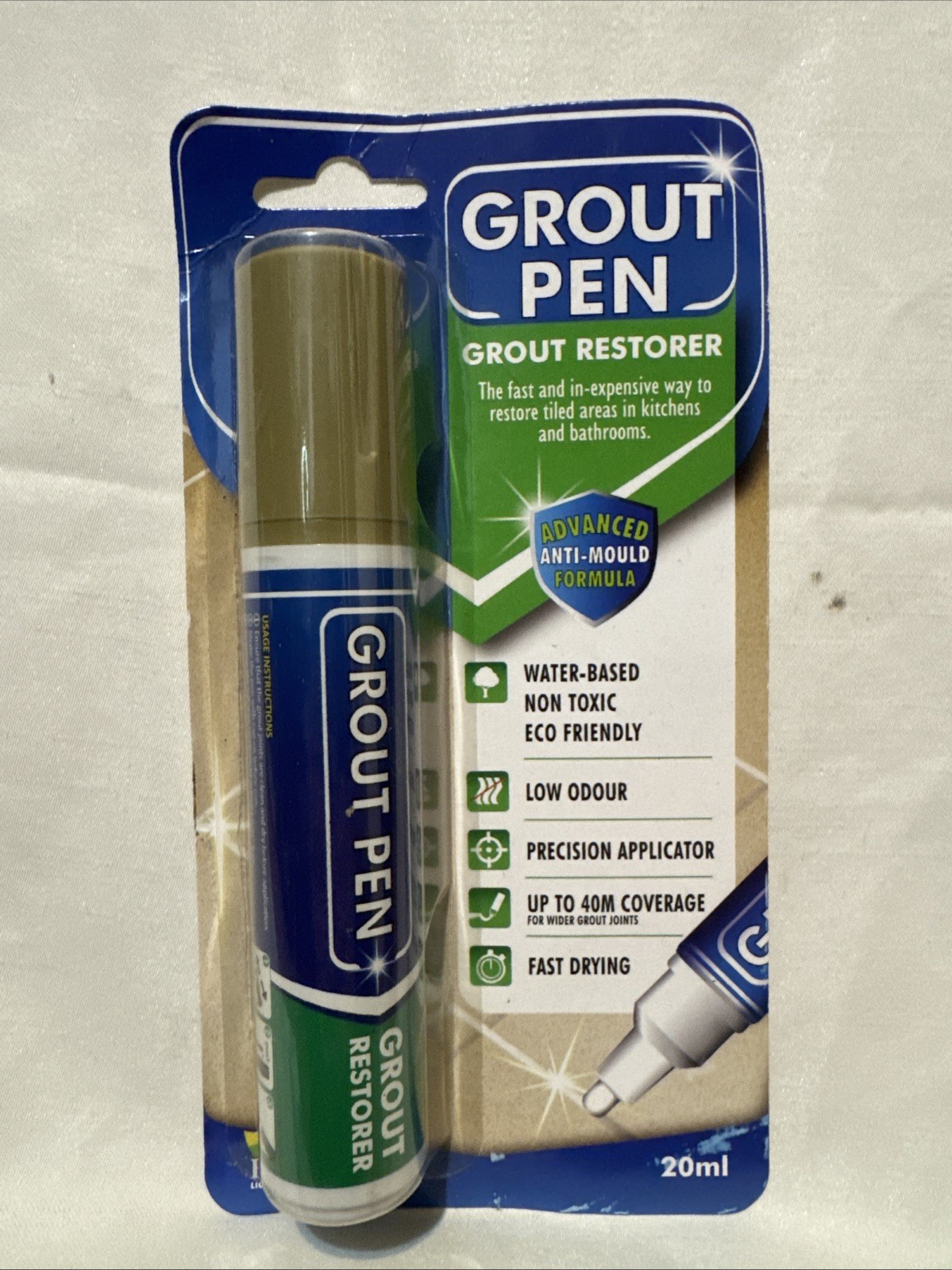 Grout Pen Beige Tile Paint Marker: Waterproof Tile Grout Colorant Pen – Wide Tip