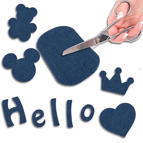 Denim Iron-On Patches, 30 Pcs Assorted Shades Fabric Repair Patches, Heat