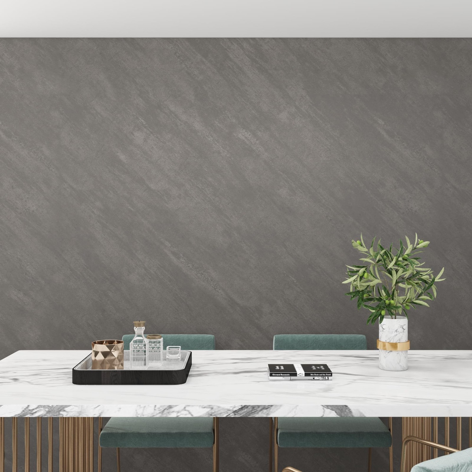 3yecao 16″×591″ Large Size Grey Concrete Wallpaper Peel and Stick 3D Thick