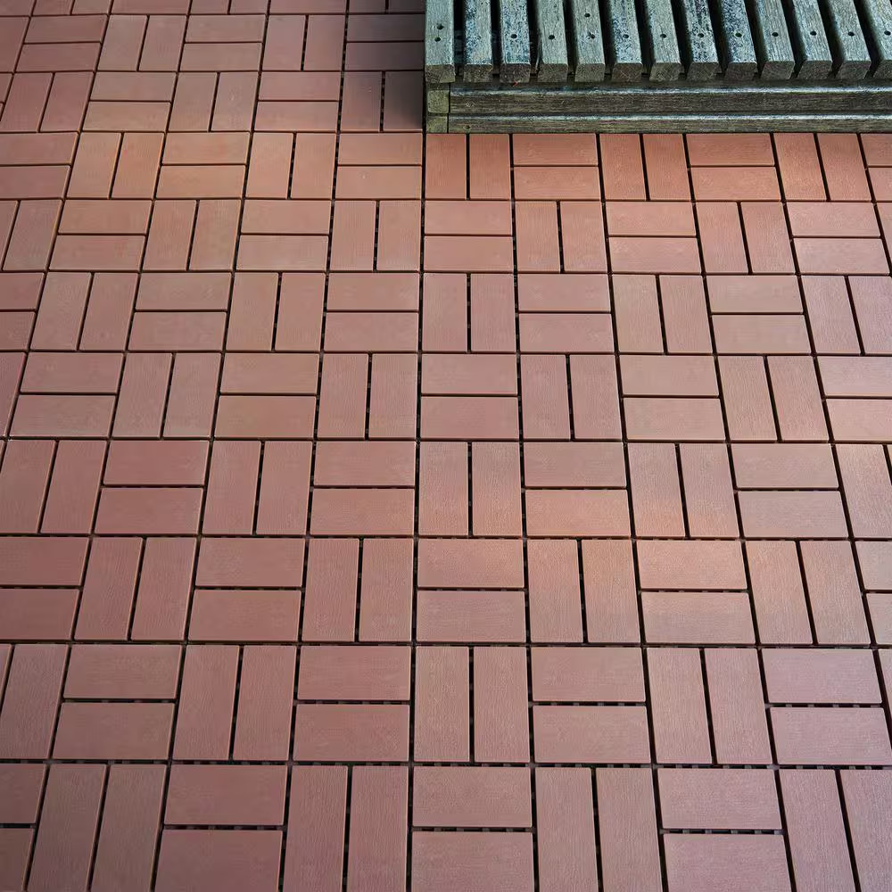 11.8 In. X 11.8 In. Patio Outdoor Flooring Waterproof Plastic Interlocking Deck