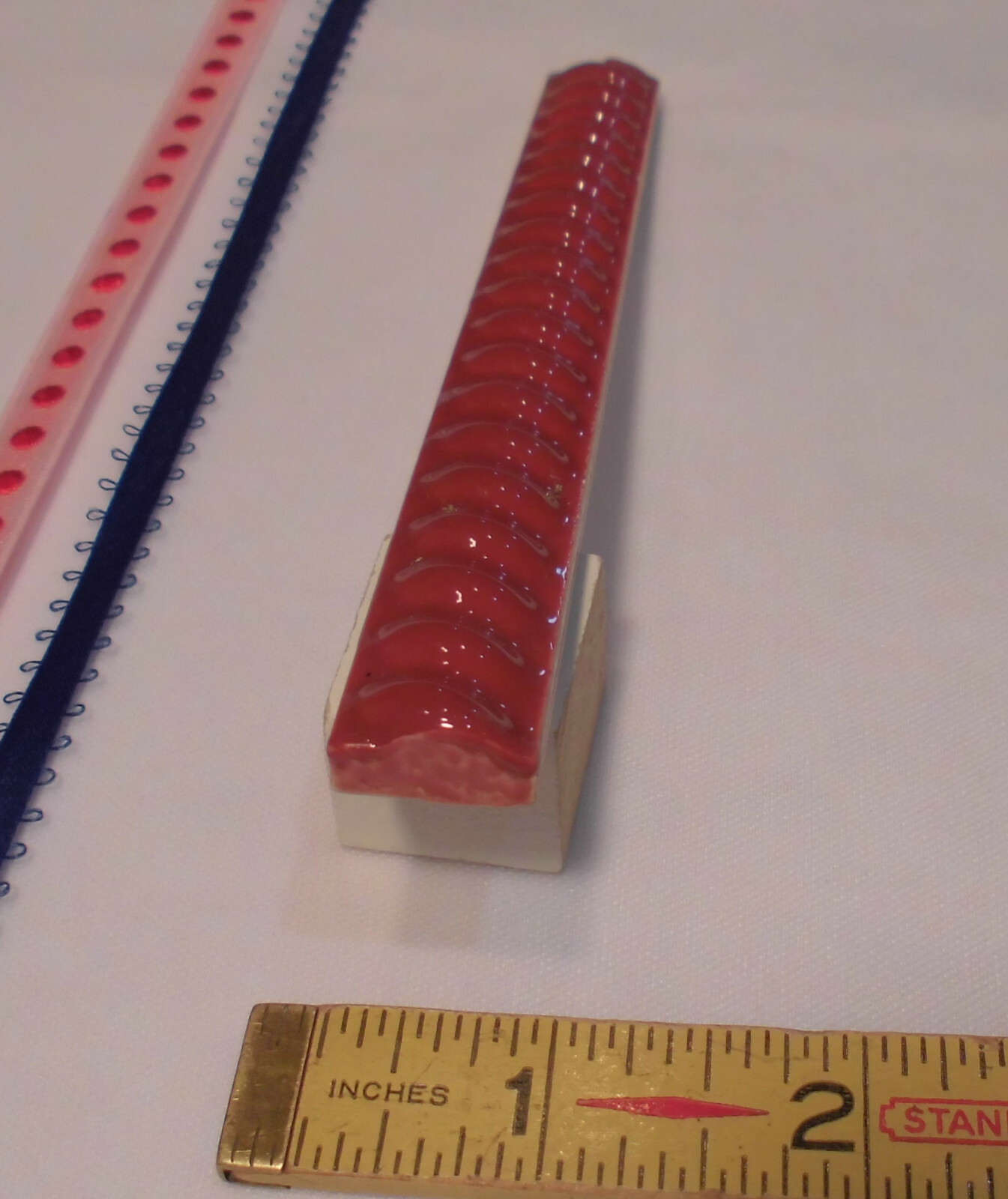 10 pcs. *Burgundy* Vintage Ceramic Liner-Pencil-Sizzle Tiles: 5/8″ X 6″ Twist