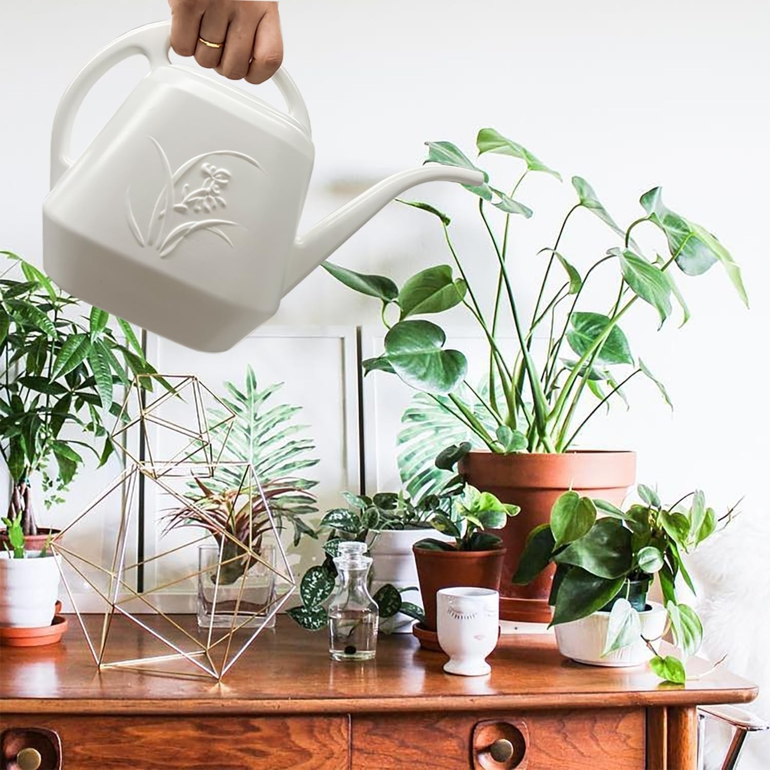 Watering Can for Home Garden – White Color – 1/2 Gallon