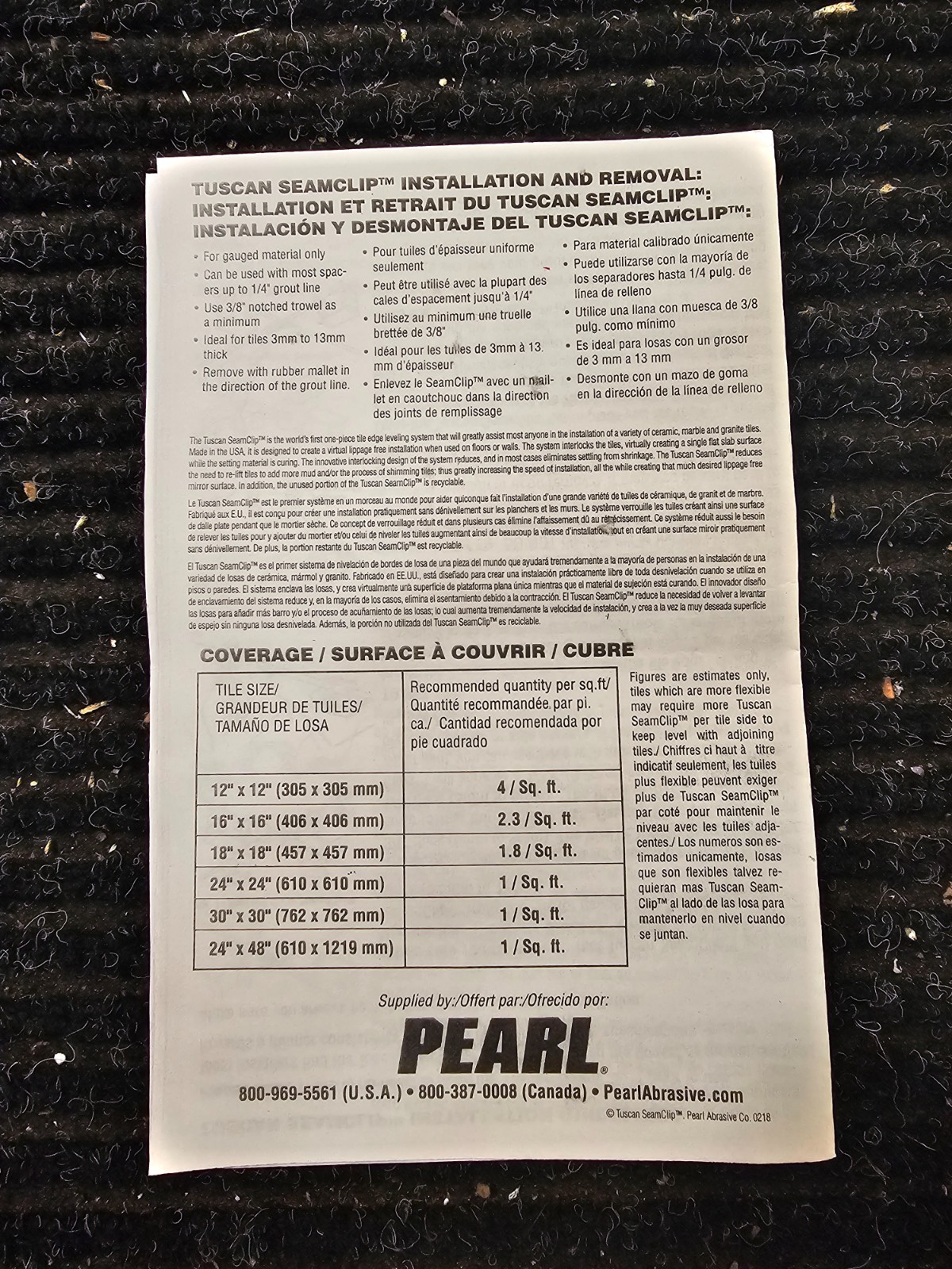 (QTY 150) Pearl Tuscan TSC150116O 1/16 in Tile Leveler/Spacer System – Orange