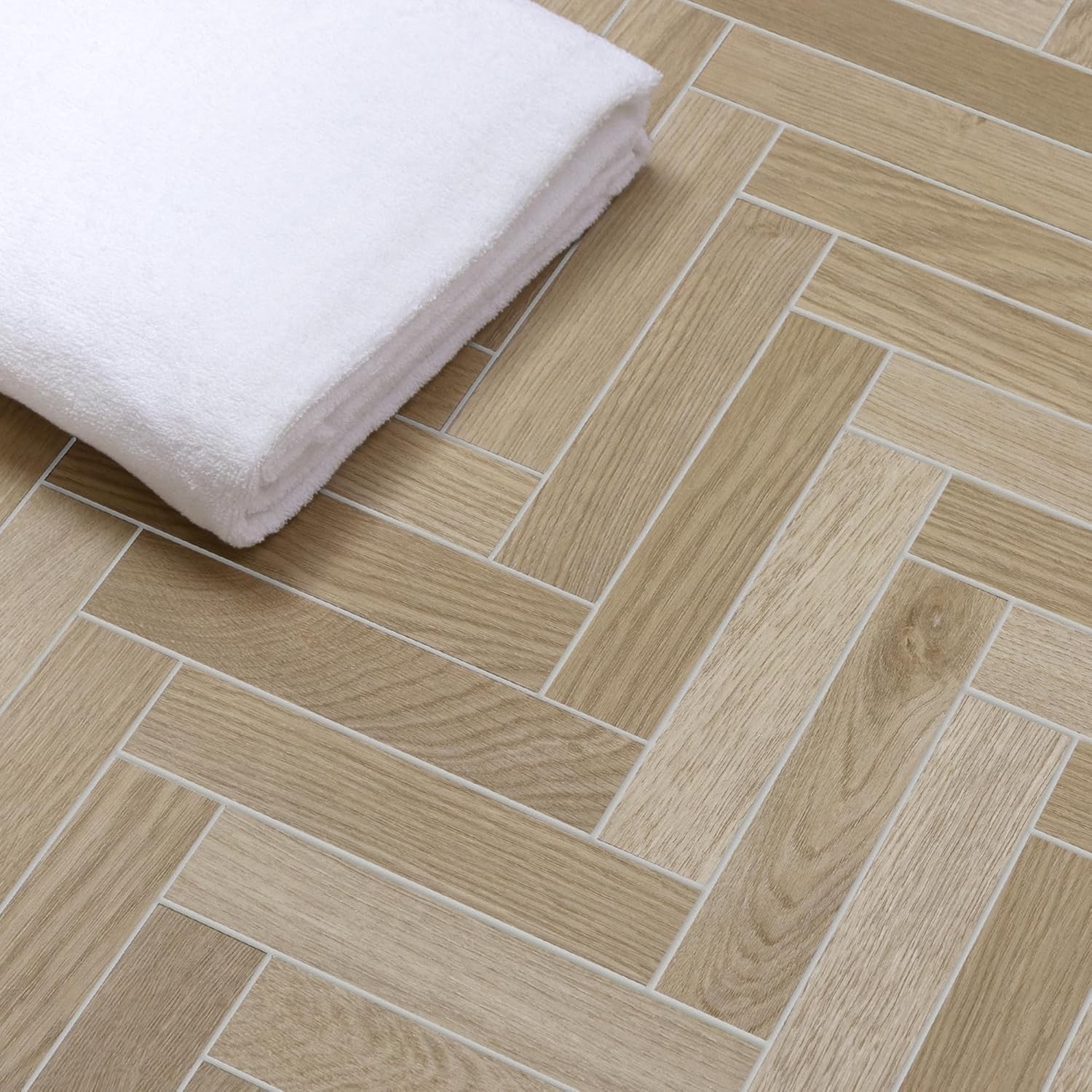 Warm Oak Chevron Style Peel & Stick 12.2″ X 10″ Wall or Floor Tile (12pcs)