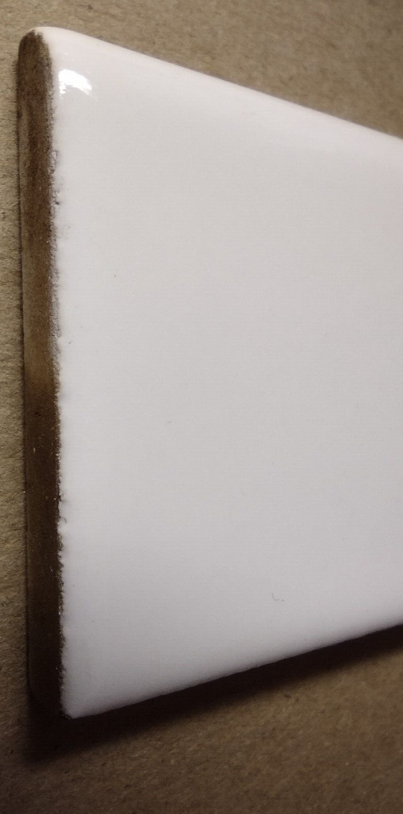 1 Tile MCT USA 6-1/8″ Gloss Off White Cream Bullnose Ceramic Wall Vintage