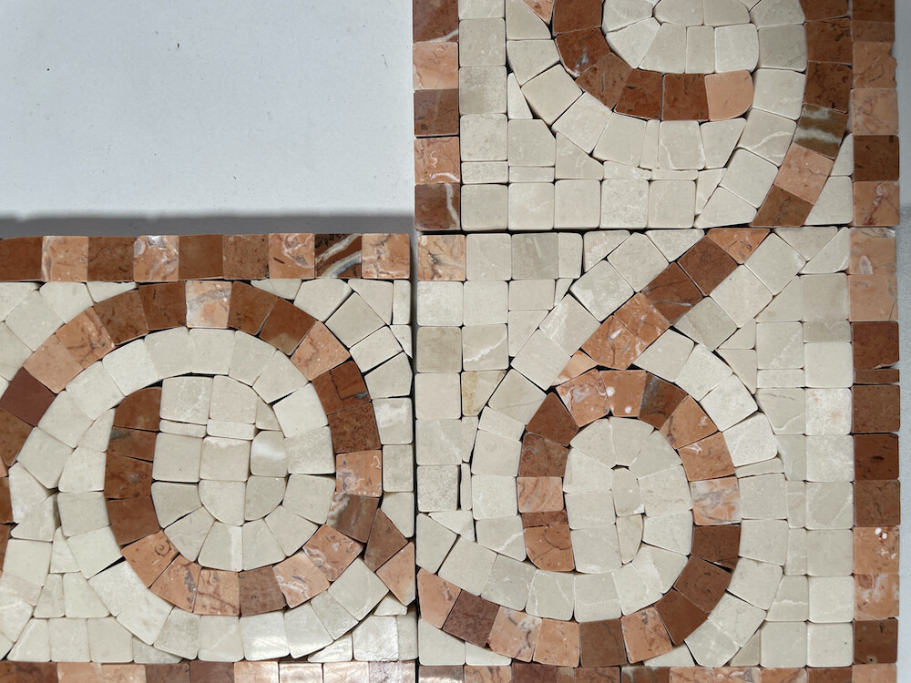 B0010CP Marble Mosaic Border Decorative Accent Tile Vine Rojo 4×4 Polished