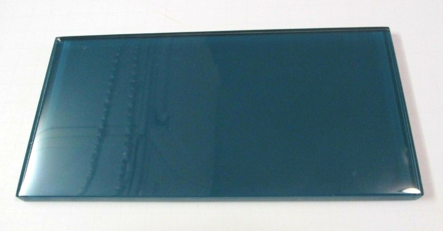 1 Subway Glass Wall Tile 7-3/4″ Aqua Blue / Teal Green Gloss Backsplash Accent