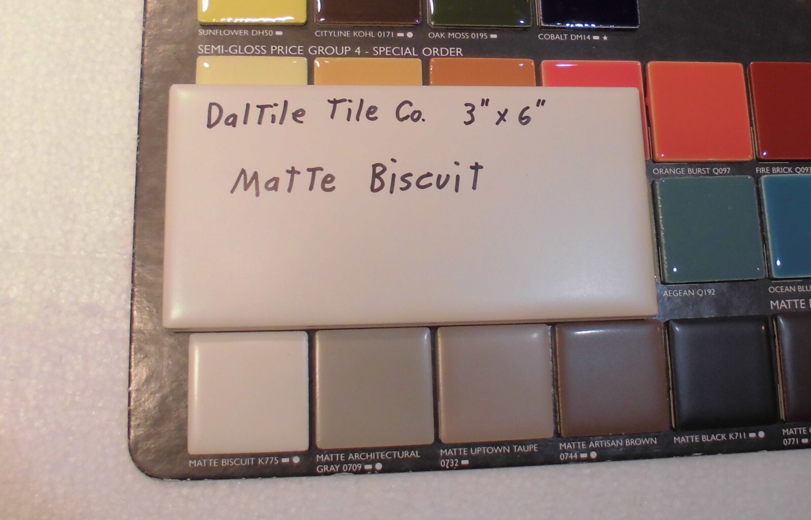 1 pc. Biscuit by Daltile #K775; 3″ X 6″ Matte Ceramic Tile; New Stock, Mint