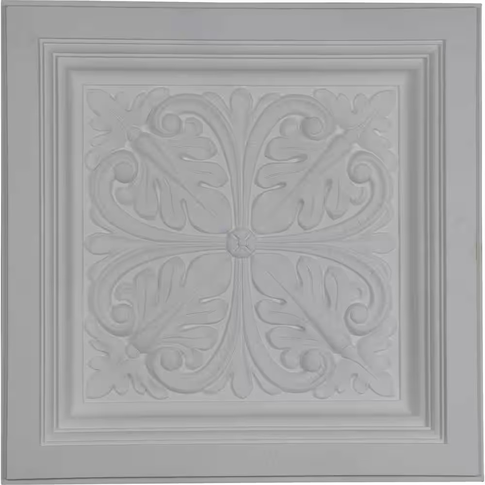 Cornelia 2 Ft. X 2 Ft. Glue up or Nail up Polyurethane Ceiling Tile in White