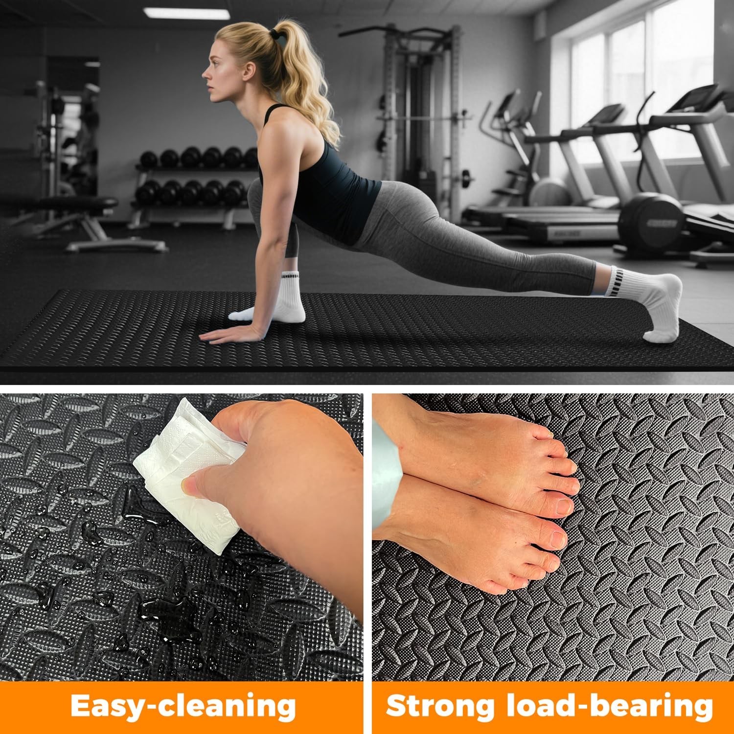 4x6ft Gym Floor Mat 10mm Thick – Large TPE/NPE Foam Workout Mat for Home Gym,…