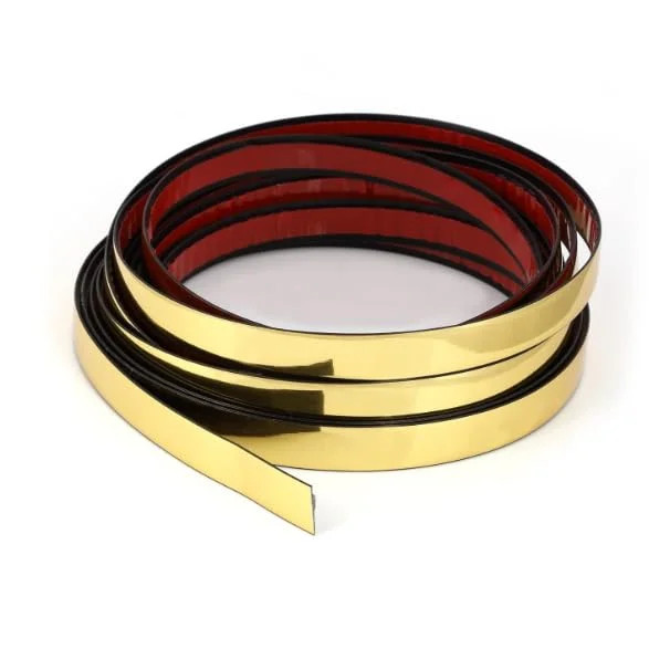 Trimold 16.4Ft Shiny Gold Peel and Stick Molding Trim, Flexible Mirror Wall Ceil