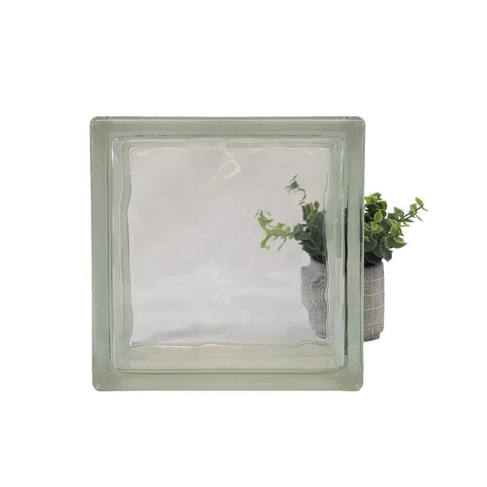 Nubio 4 in. Thick Series 8 in. x 8 in. x 4 in. (8-Pack) Wave Pattern Glass Block