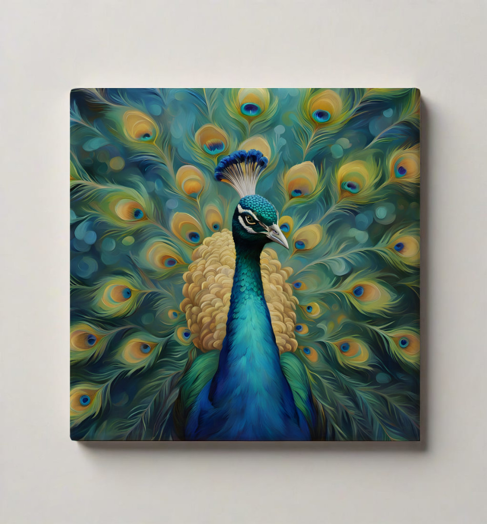 Peacock Bird Ceramic Tile 4.25×4.25, 6×6 or 8×8 inches Printed in USA