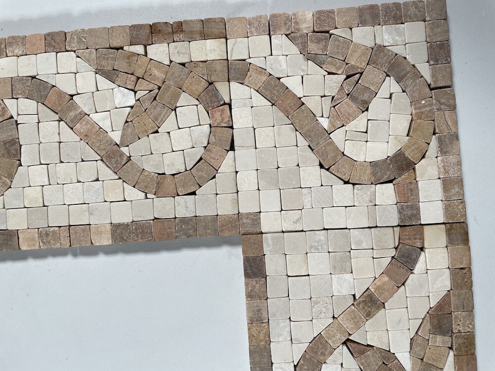 B0008CT Marble Mosaic Border Bathroom Accent Tile Vine Yellow 4×4 Tumbled