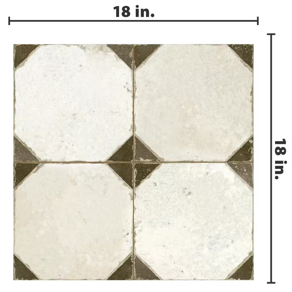 Kings Yard Nero 17-5/8 In. X 17-5/8 In. Ceramic Floor and Wall Tile (10.95 Sq. F