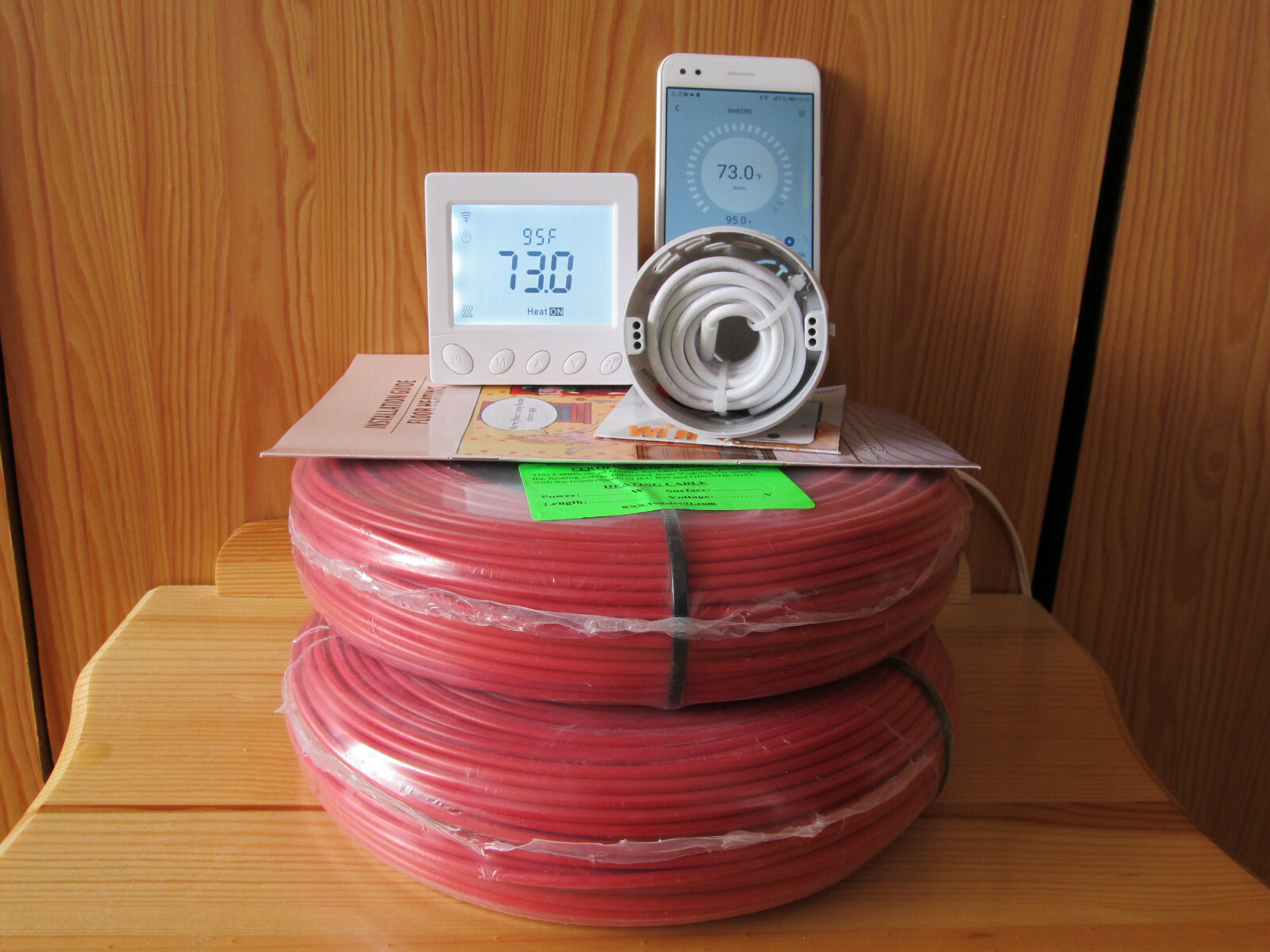 Smart Floor Heating Cables System 150-190 sq.ft (14-18 sq m )220-240V warm tiles