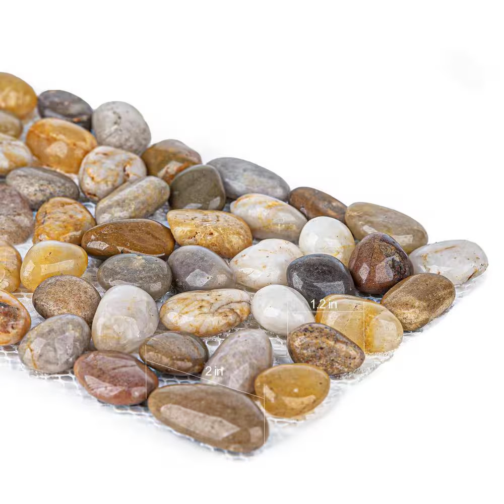 9.5 In. X 8.5 In. X 0.5 In. Roundness Polished Pebble Decorative Pathway River R