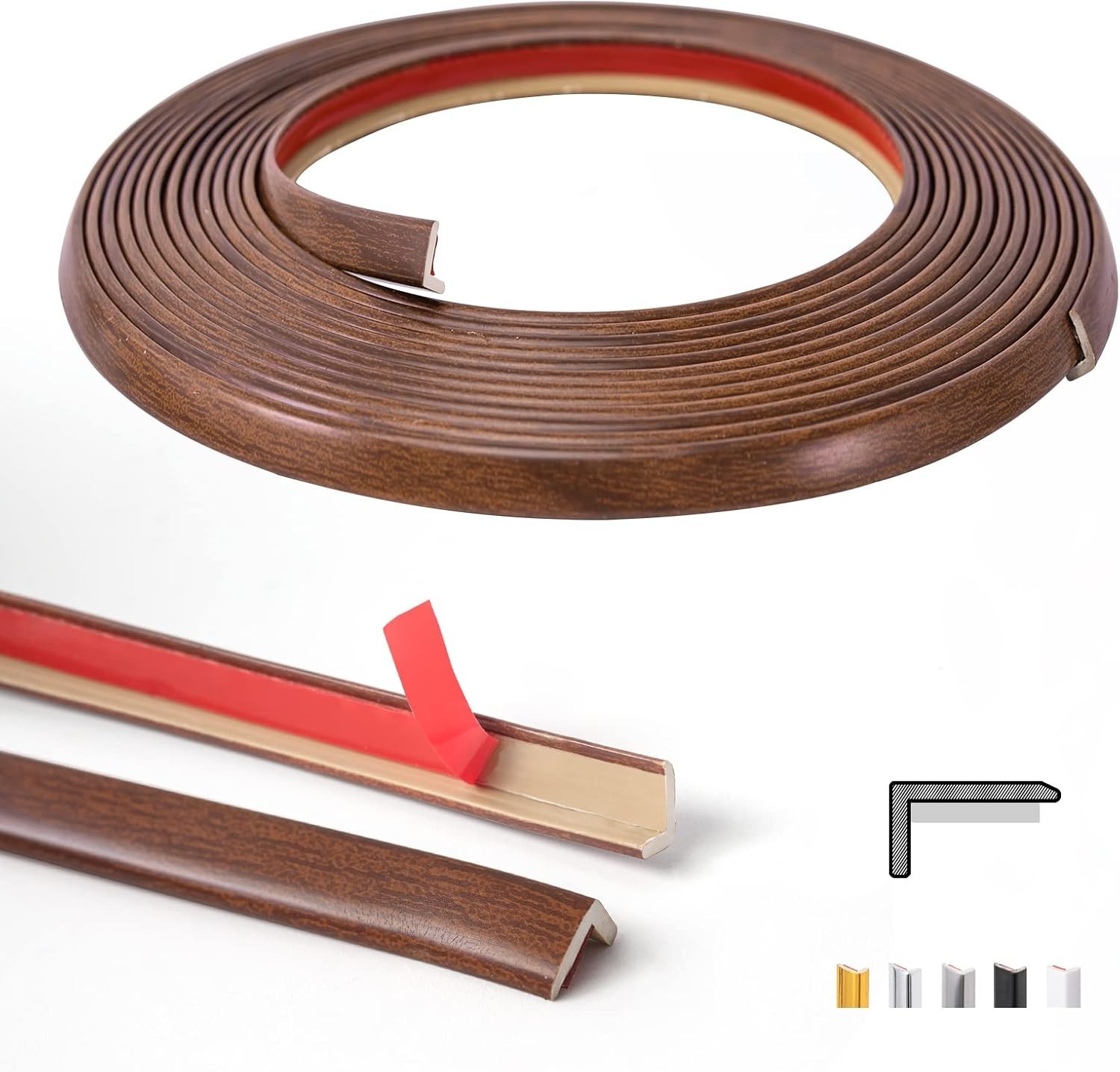 20ft Outside Vinyl Corner Trim Peel and Stick for Tile and Wall Edges, Furnit…
