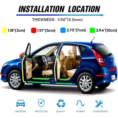 Car Door Edge Guard Invisible Automotive Door Sill 33Ft x 2.75″ Transparent