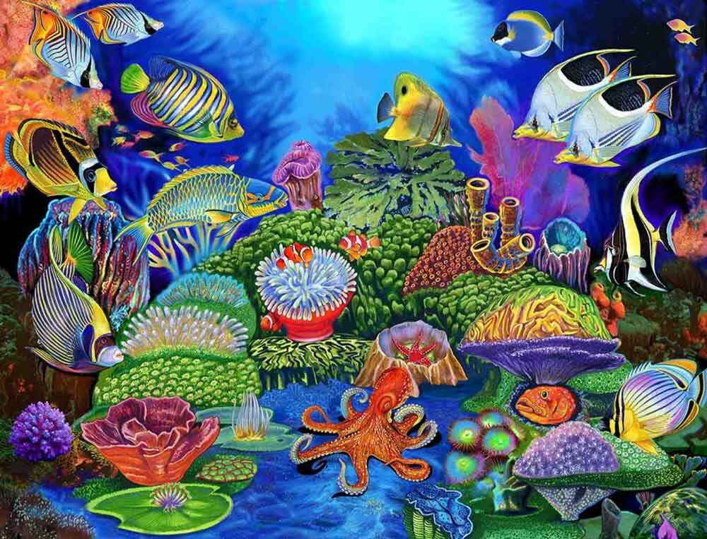 Undersea Fish Accent & Decor Tile Fernando Agudelo Sea Life Art FAA035AT