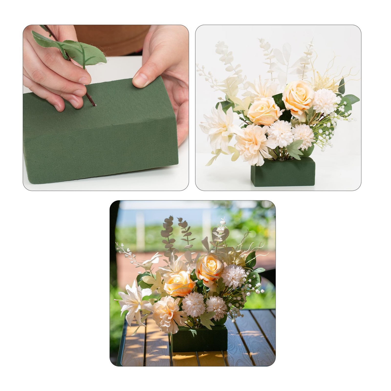 Crafare 6x3x2.5 Inch Wet Floral Foam Blocks Rectangle Small Size Foam Bricks …