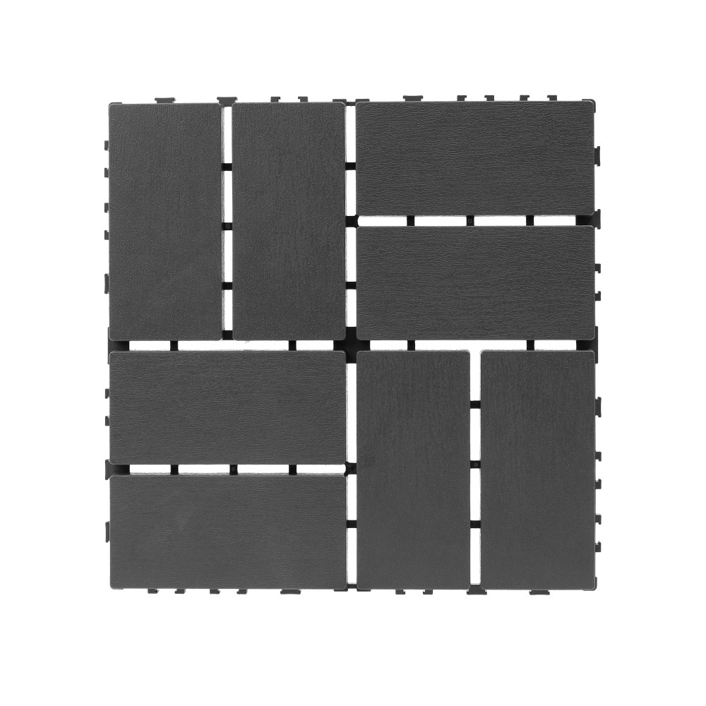 44x Plastic Interlocking Decking Tiles Terrace Decking Tiles, 12 X12 Inches