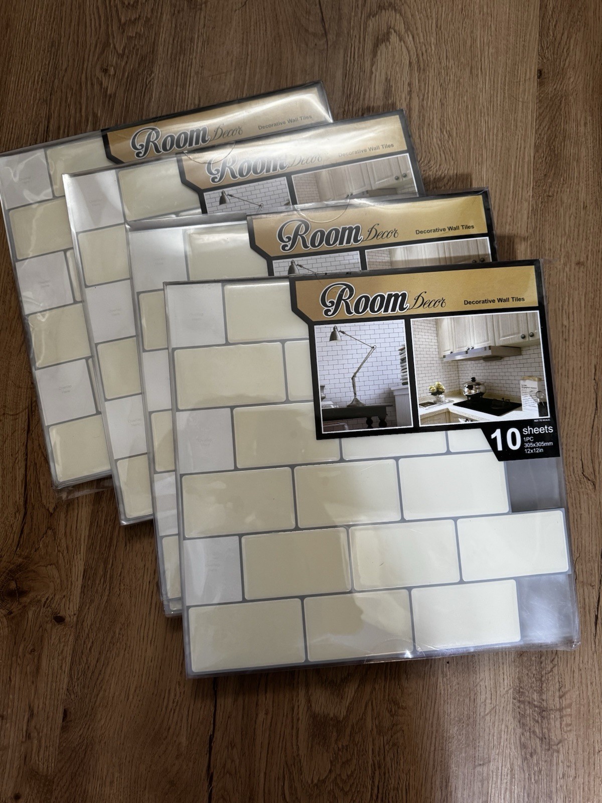 10-Sheet Peel and Stick Tile for Kitchen Backsplash, 12×12 inches White Subway