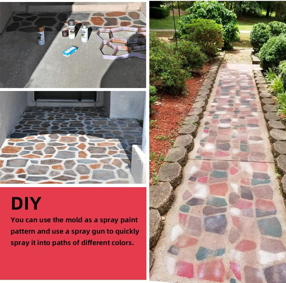 17″X17″X1.6″ Walk Maker Reusable Concrete Path Maker Molds Pathmate Stone Moldin