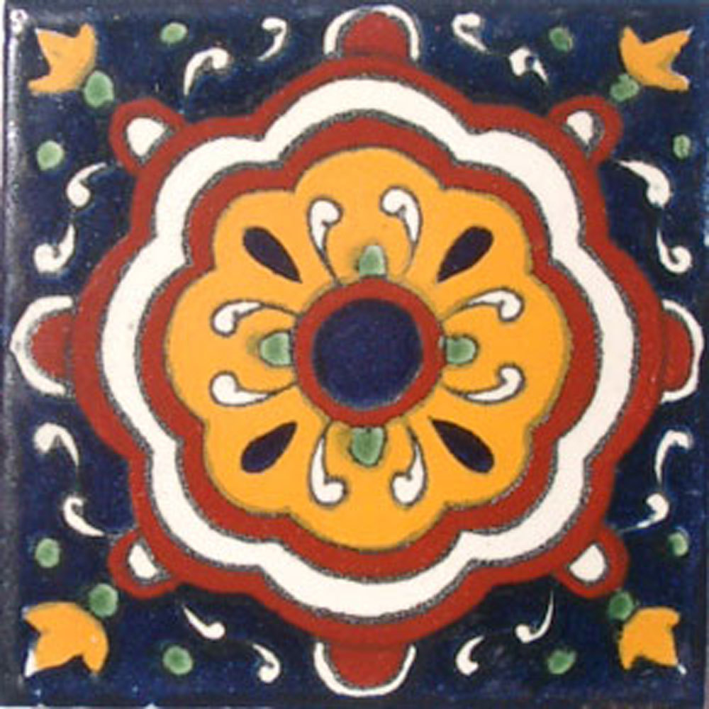 #C020) Mexican Tile sample Ceramic Handmade 4×4 inch, GET MANY AS YOU NEED !!