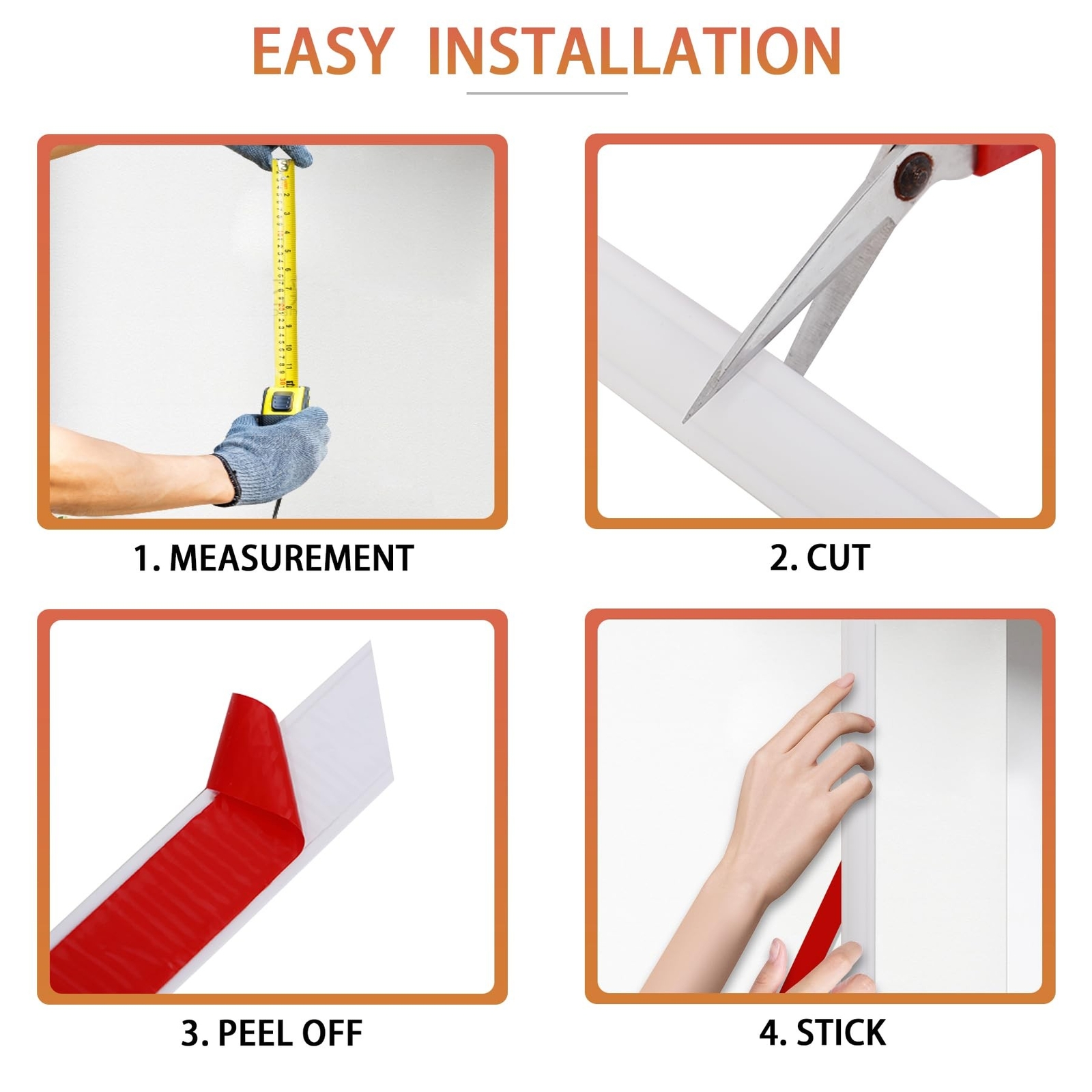 Peel and Stick Chair Rail Panel Molding, 240”L x 2.36”W Strong Self Adhesiv…