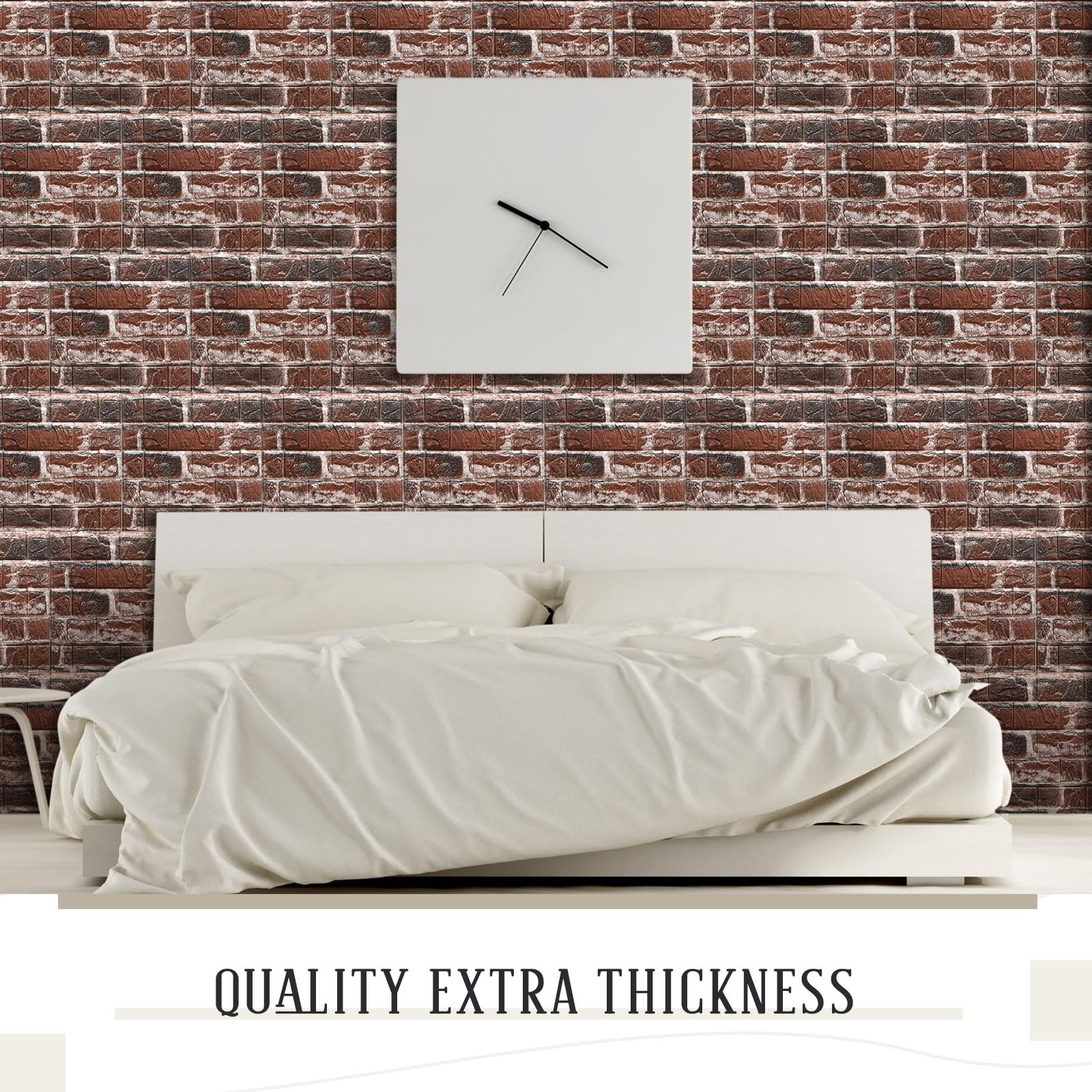 3D Foam Brick Wall Panels Waterproof Peel Stick 30 Pcs 28.8 Sq Ft Red for Living