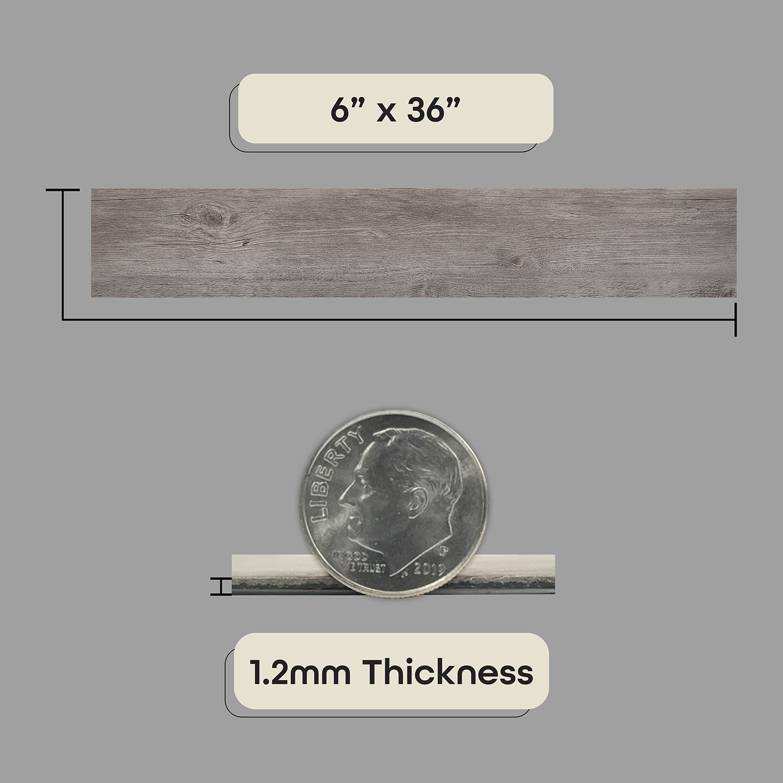 Vinyl Peel and Stick Floor Tile, Self-Adhesive Wood Plank, 10-Pack (15 Square Fe