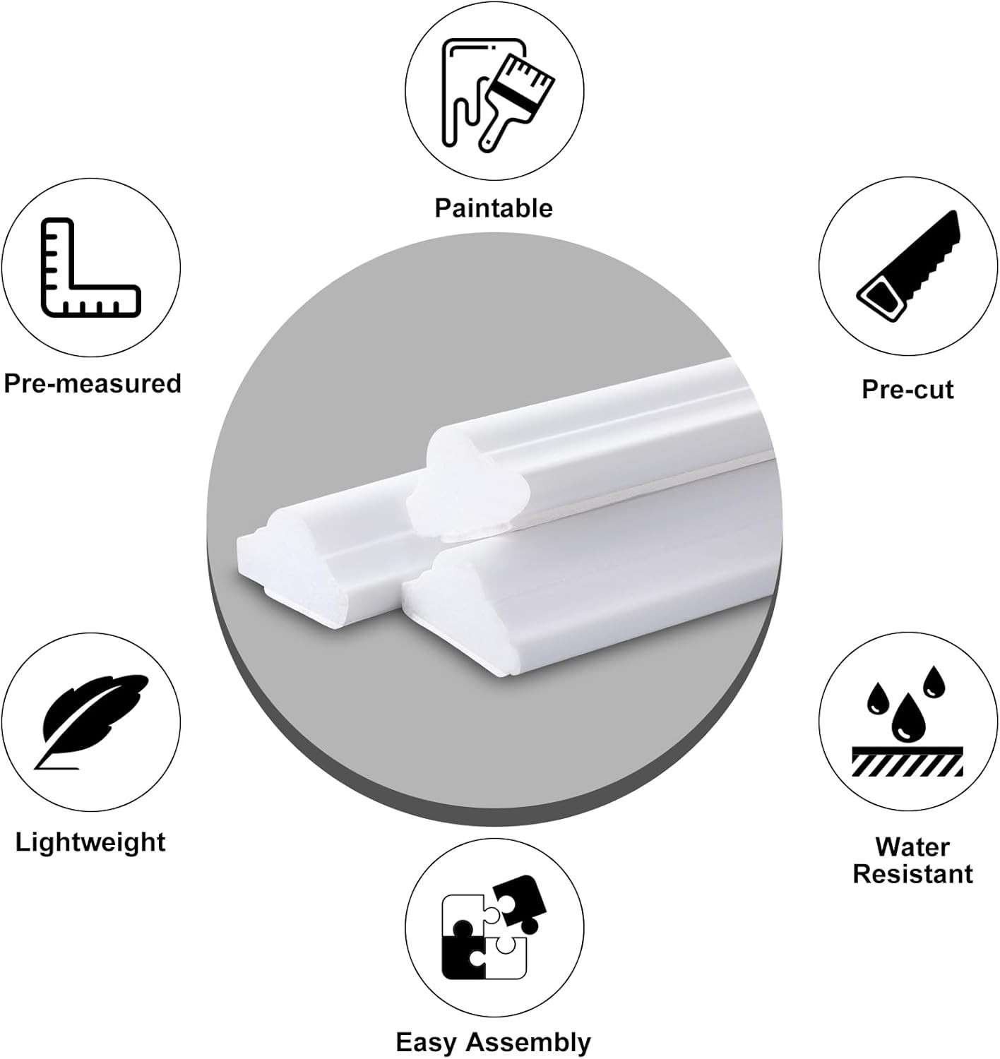 3 Set Peel and Stick Wall Molding Kit, 3D Premade Accent Molding Wainscoting …
