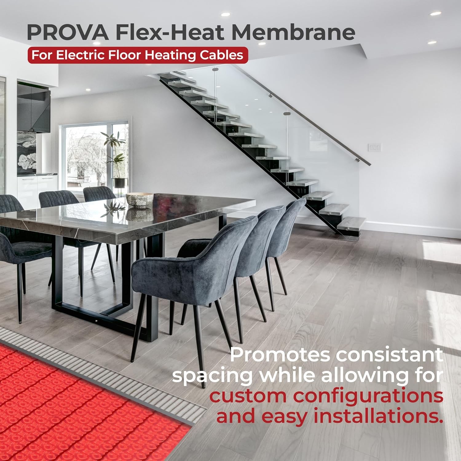 Prova Flex-Heat Uncoupling Membrane 30sqft Made for Radiant Floor Heating