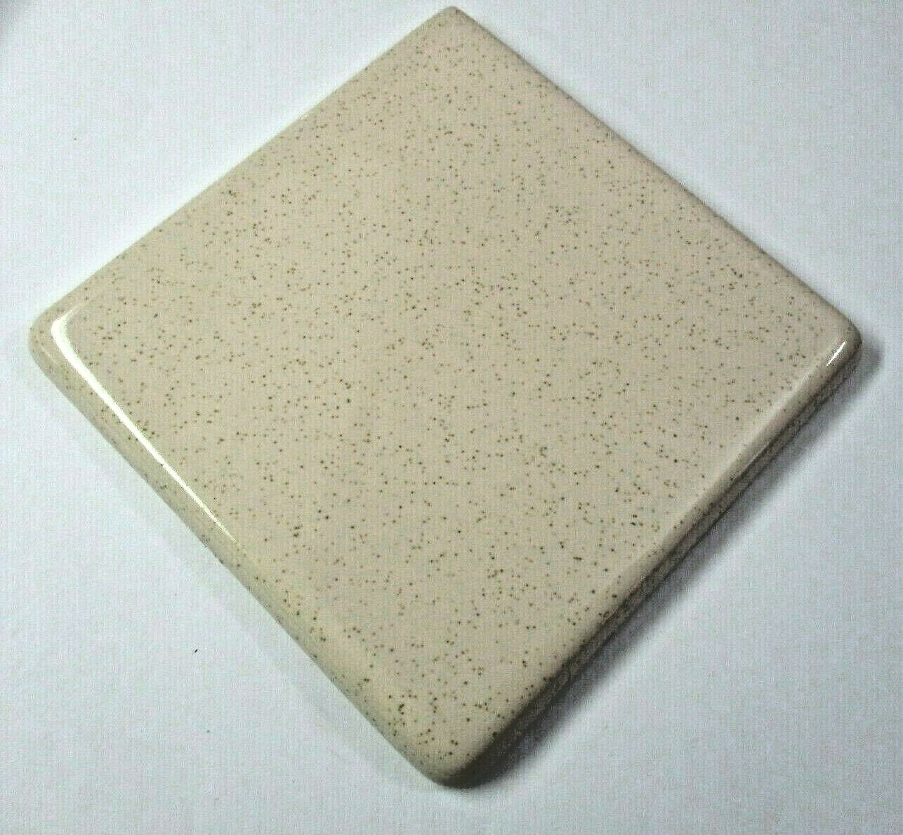 1 Double Bullnose Wall Tile Wheeling 4-1/4″ Gloss Brown Speckle on Beige Ceramic