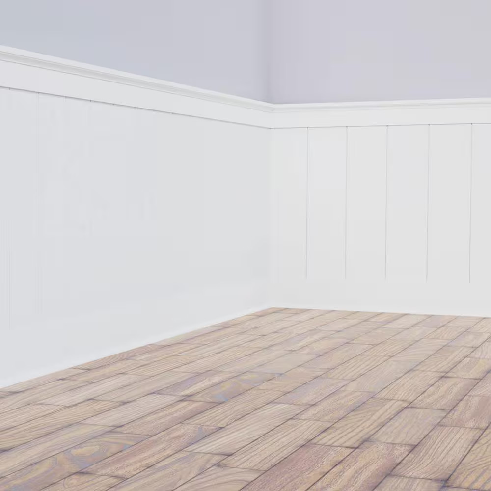 5/8 In. X 96 In. X 32 In. PVC Deluxe Shiplap Nickel Wainscoting Moulding Kit (Fo