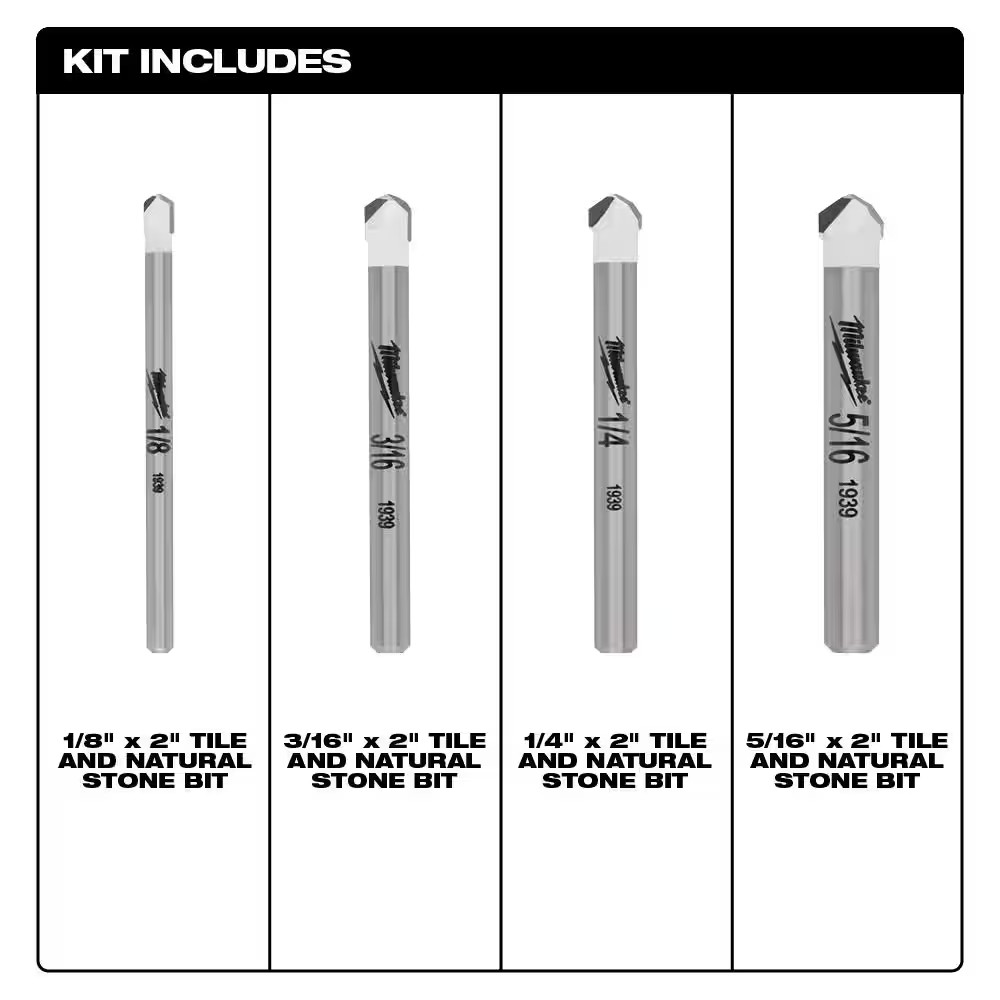 Carbide Glass/ Tile/ Natural Stone & Carbide Multi-Material Bit Set (18-Piece)
