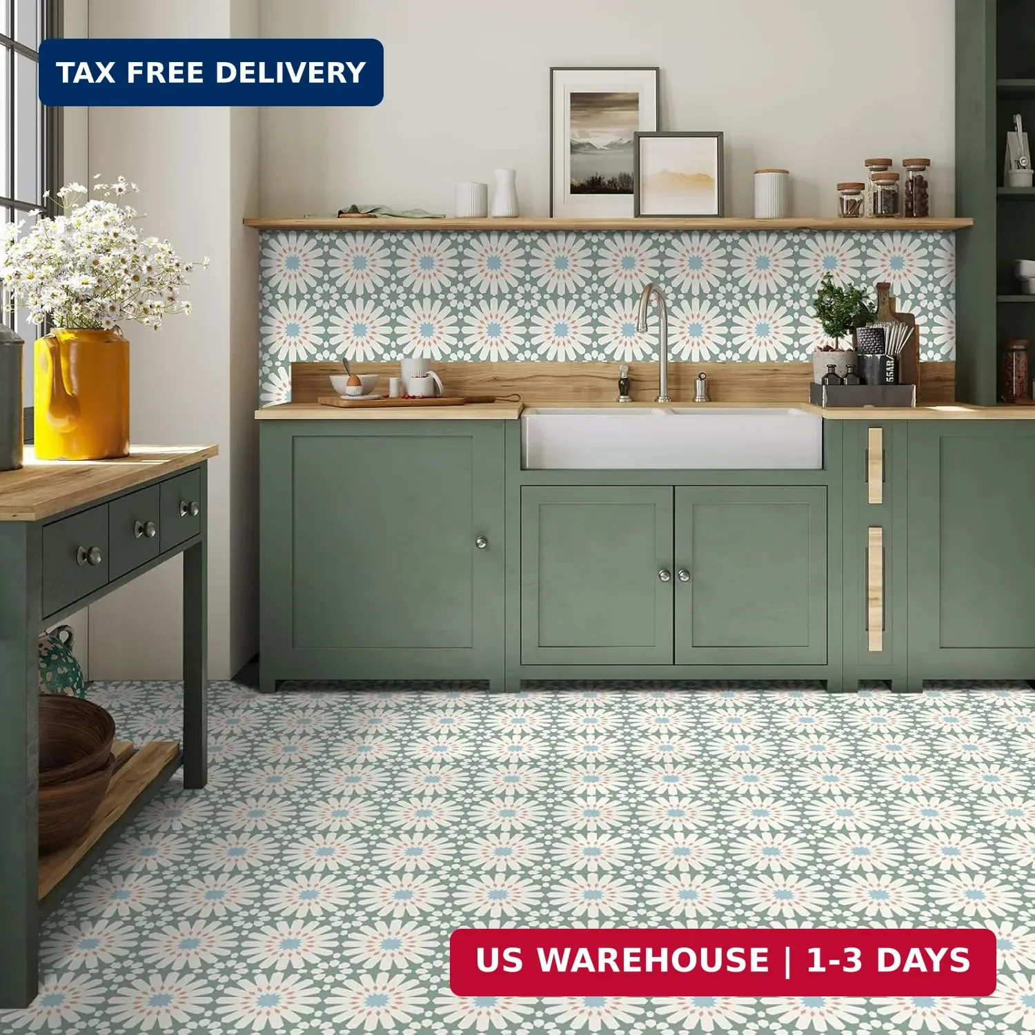 MORCART Peel and Stick Floor Tile, Self-Adhesive DIY Vinyl Flooring, Removable a