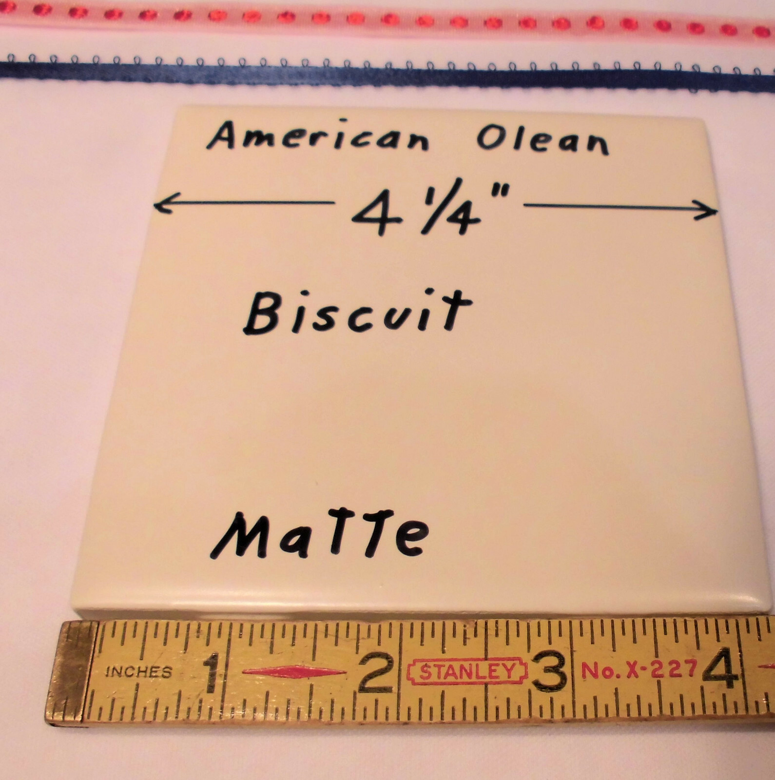 1 pc. 4-1/4″ Ceramic Tile *Matte Biscuit* by American Olean “New Stock”