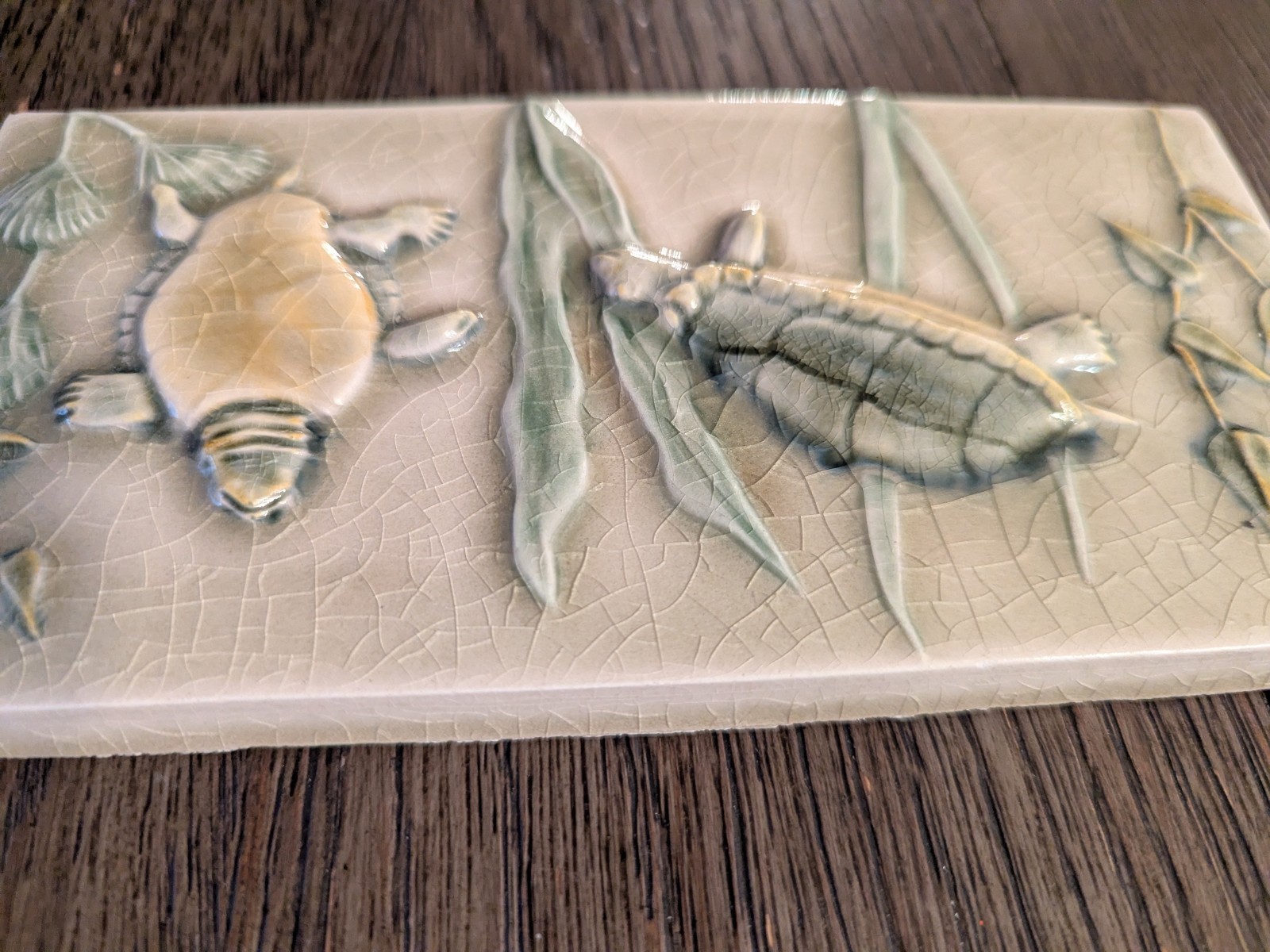 Pottery Tile Turtles Pond Pratt & Larson Mosaic Pottery Display Backsplash Art