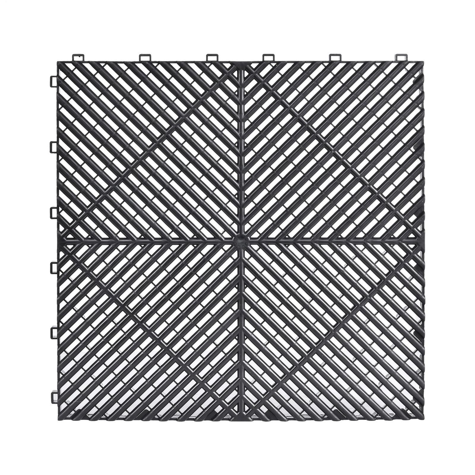 40 Pcs 15.7” x 15.7” Interlocking Modular Garage Floor Tiles Drainage Tile