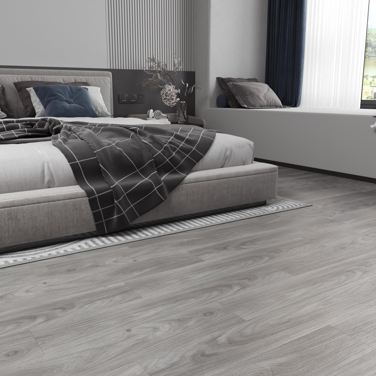 Jeedeson Peel And Stick Floor Tile Waterproof Vinyl Flooring 36-Pack 54 Sq.Ft