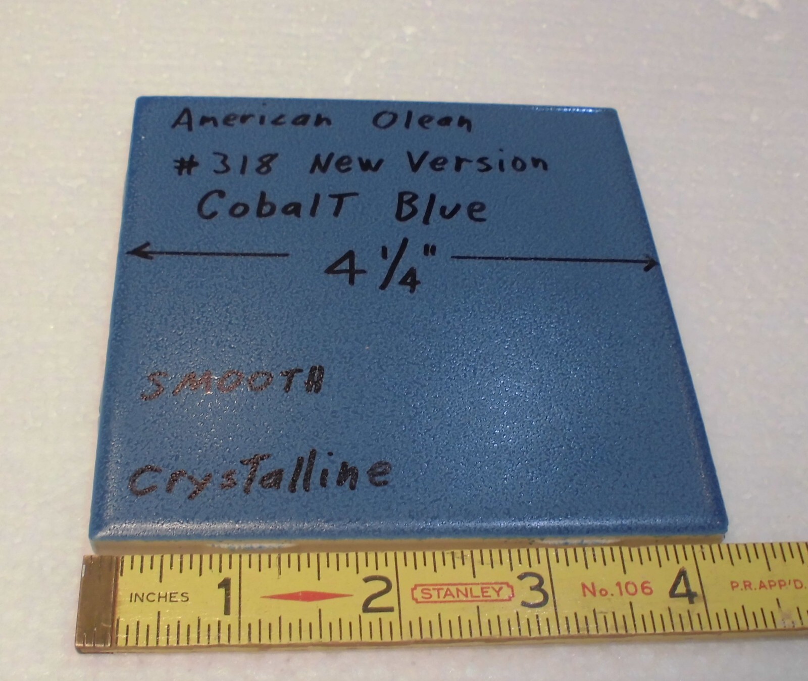 1 pc. Cobalt Blue #318: Crystalline Ceramic 4-1/4″ Tile by American Olean, NEW