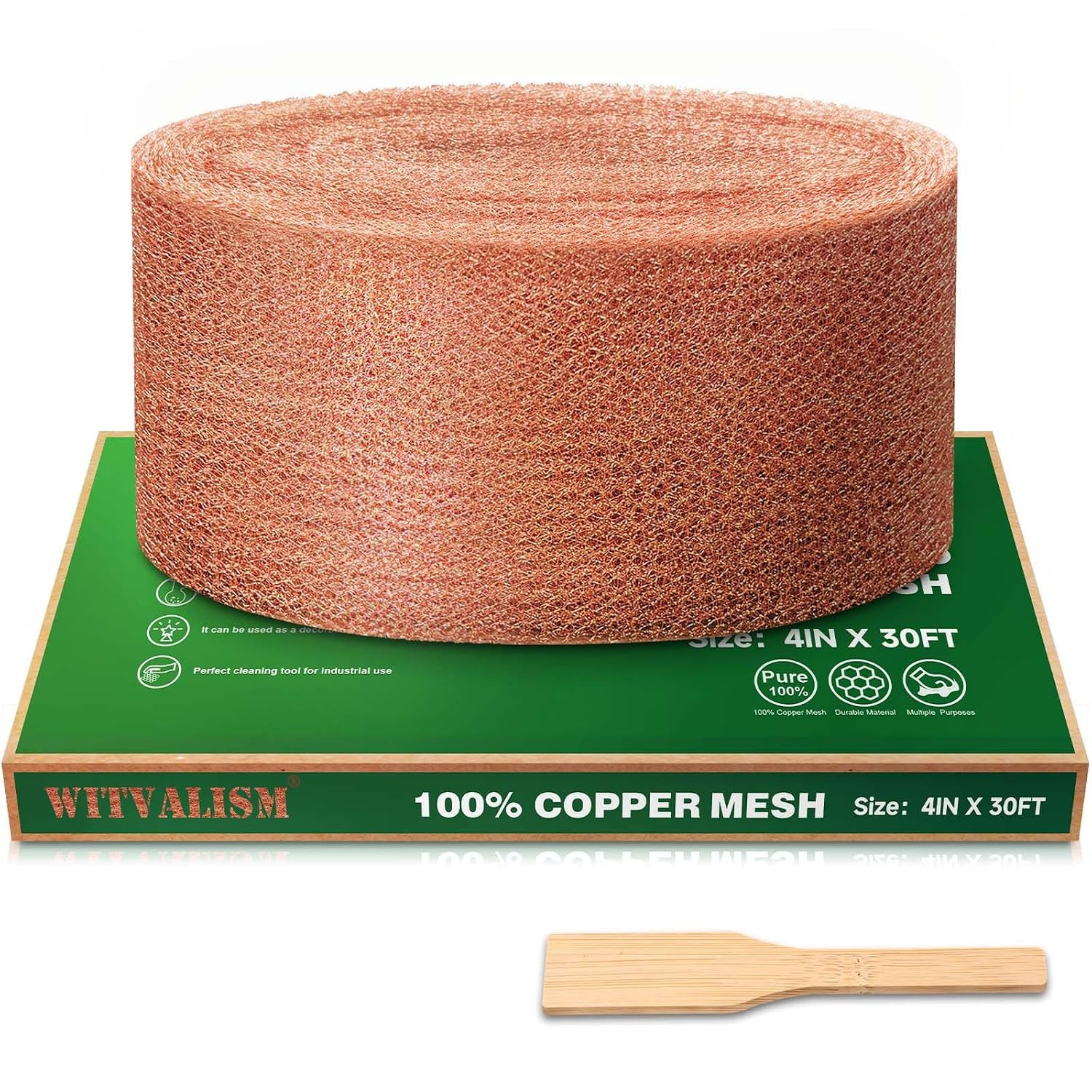 Copper Mesh Rodent Control, 4In X 30Ft Premium Copper Wool Ideal for Hole Blocki
