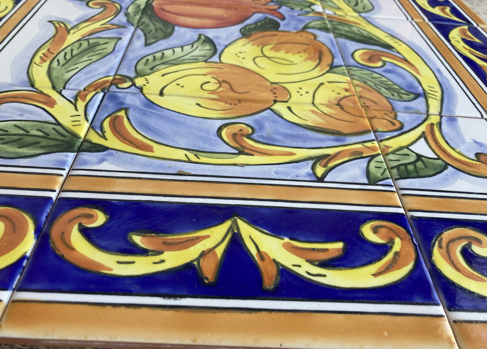 24″ x 18″ Ceramic Tile Mural Backsplash Kitchen Wall Hand Painted Pomegranate